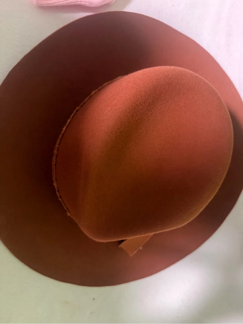 NWT Lulu Bloom Felt Wide-Brim Hat in Rust